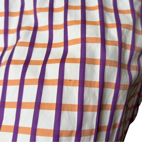 Ferrell Reed Size 17 Purple Orange Windowpane Button Up Shirt Colorful Business - Picture 6 of 12